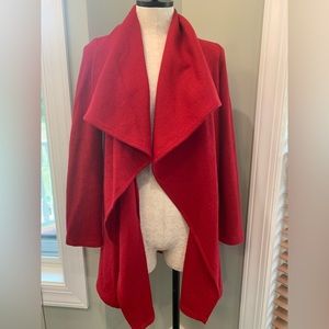 On Trend! Red Piko Wool Drape Jaket | Size Small